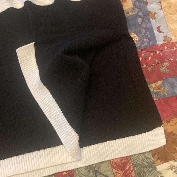 Cable and Gauge mock turtle neck sweater SP black white new - Picture 6 of 10